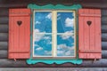 Wooden Chalet Window Royalty Free Stock Photo