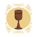 Wooden chalice wine Royalty Free Stock Photo