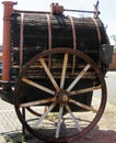 WOODEN CHAMBER OF A DETERIORATING 1933 THRESH DISINFECTOR