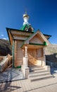 Wooden chapel. Russia. White mountain Royalty Free Stock Photo
