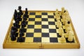 Wooden chess board game Royalty Free Stock Photo