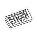 Wooden chess board for games and leisure at home in the doodle style. The outline drawn by hand. Vector illustration, isolated