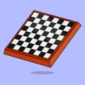 Wooden Chess board vector icon. Chess board game illustration. Chess icon game Royalty Free Stock Photo