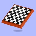 Wooden Chess board vector icon. Chess board game illustration. Chess icon game Royalty Free Stock Photo