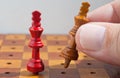 Wooden chess kings. Royalty Free Stock Photo