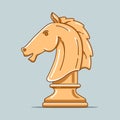 Wooden chess piece of horse. intellectual game