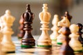 Wooden chess pieces Royalty Free Stock Photo