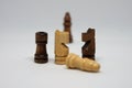 Wooden chess pieces