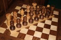 Wooden chess pieces