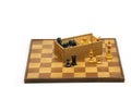 Wooden chessboard Royalty Free Stock Photo