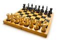 Wooden chessboard Royalty Free Stock Photo