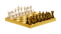 Wooden Chessboard with Chess Pieces as Chess or Strategy Board Game Vector Illustration Royalty Free Stock Photo