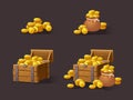 Wooden Chest set for game interface