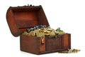 Wooden chest with treasures