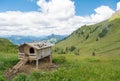 Wooden chicken coop near Rotwand mountain top, Bavaria, Germany