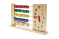 Wooden Children Abacus with Clock Royalty Free Stock Photo