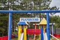 Wooden children playground Royalty Free Stock Photo