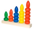 Wooden children's toy pyramid a puzzle