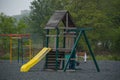 Wooden children slide Royalty Free Stock Photo