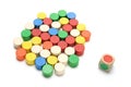 Wooden Chips and Dice Royalty Free Stock Photo