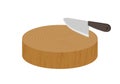 Wooden chopping block and knife