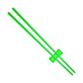 Wooden chopsticks in green design