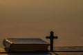 Wooden Christian Cross, Holy Bible Above Wooden Table Royalty Free Stock Photo