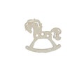 Wooden Christmas decoration in the form of a horse isolated on a white background. Royalty Free Stock Photo