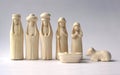 Wooden Christmas Nativity Figurines Royalty Free Stock Photo