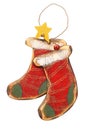 Wooden Christmas ornaments retro Royalty Free Stock Photo