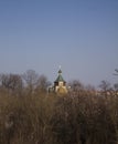 Wooden church on a background of nature