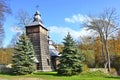 Wooden church in Chyrowa village, Low Beskids, Poland Royalty Free Stock Photo