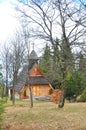 Wooden church in the forest Royalty Free Stock Photo