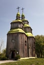 Wooden church of the Holy Martyr Paraskeva 1742, National museum of Folk Architecture and Everyday Life, Pirogovo. Kiev Royalty Free Stock Photo