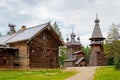 Wooden church and house Royalty Free Stock Photo