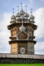 Wooden church at Kizhi under reconstruction Royalty Free Stock Photo