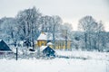 beautiful landscape in winter day