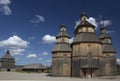 Wooden church in the middle of the Zaporozhian Sich Royalty Free Stock Photo