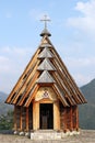 Wooden church on mountain Royalty Free Stock Photo