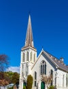 Wooden church, Nelson, New Zealand. Vertical. Copy space for text Royalty Free Stock Photo