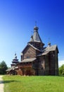Wooden church.Open-air museum of ancient wooden architecture. Russia. Vitoslavlitsy, Great Novgorod.