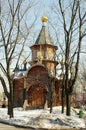 The Wooden Church of Our Lady Derzhavnaya, Moscow, Russia Royalty Free Stock Photo