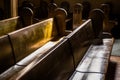 Wooden Church Pews Royalty Free Stock Photo