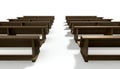 Wooden Church Pews Royalty Free Stock Photo