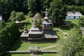 Wooden church of the Protection of the Most Holy Mother of God from Mikulasova, located in Bardejov, Slovakia