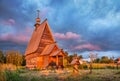 Wooden Church of the Resurrection of Christ on Mount Levitan in Plyos Royalty Free Stock Photo