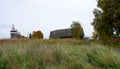 Wooden church in russian countryside Royalty Free Stock Photo