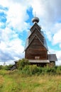 Well preserved 325 years old wooden church from logs in abandoned village, Russia