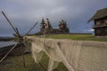 wooden churches and bell tower of Kizhi Pogost  on Kizhi Island at Lake Onega,  Karelia Russia Royalty Free Stock Photo