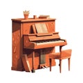 wooden classic grand piano Royalty Free Stock Photo